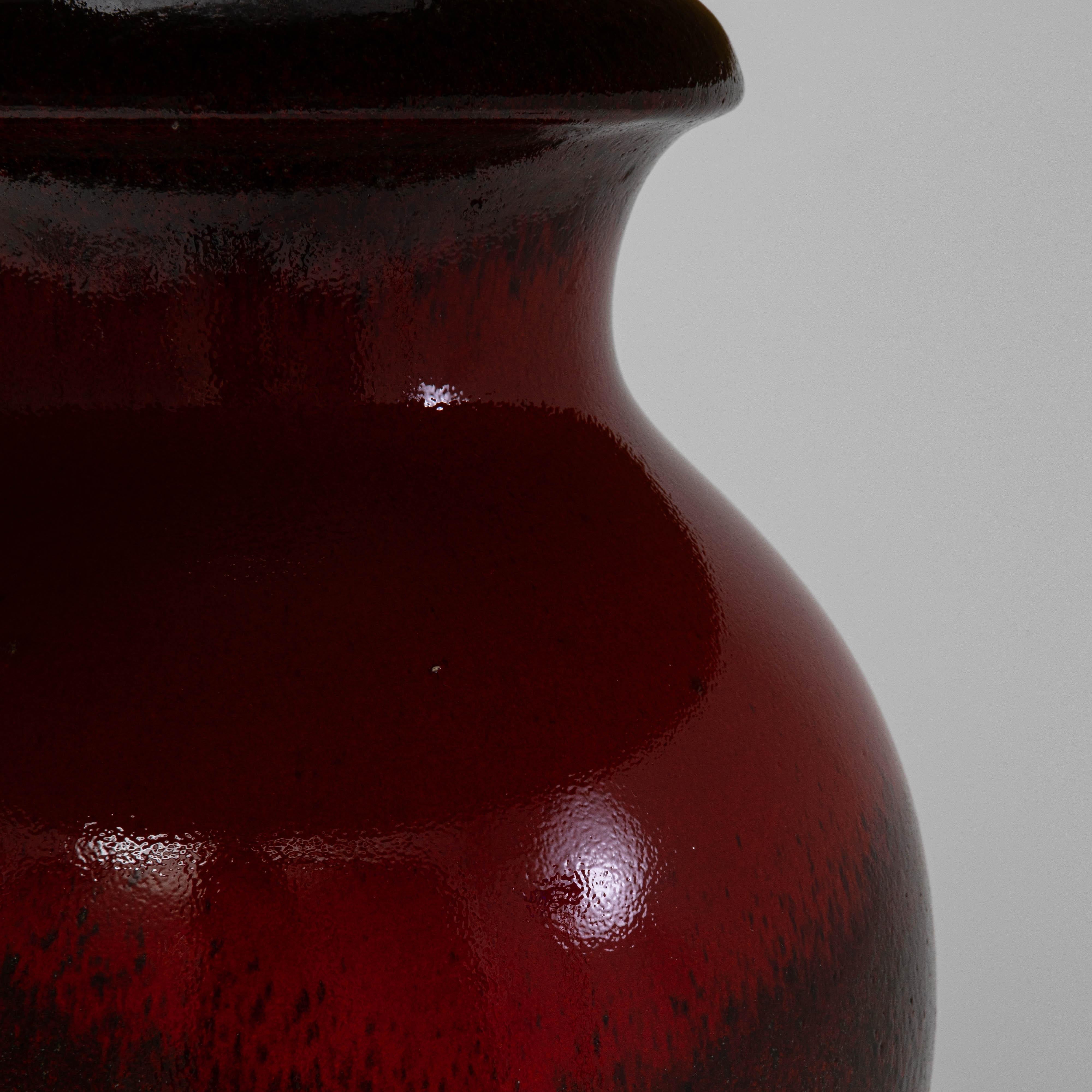 20th Century German Red And Tan Ceramic Table Lamp For Sale 8