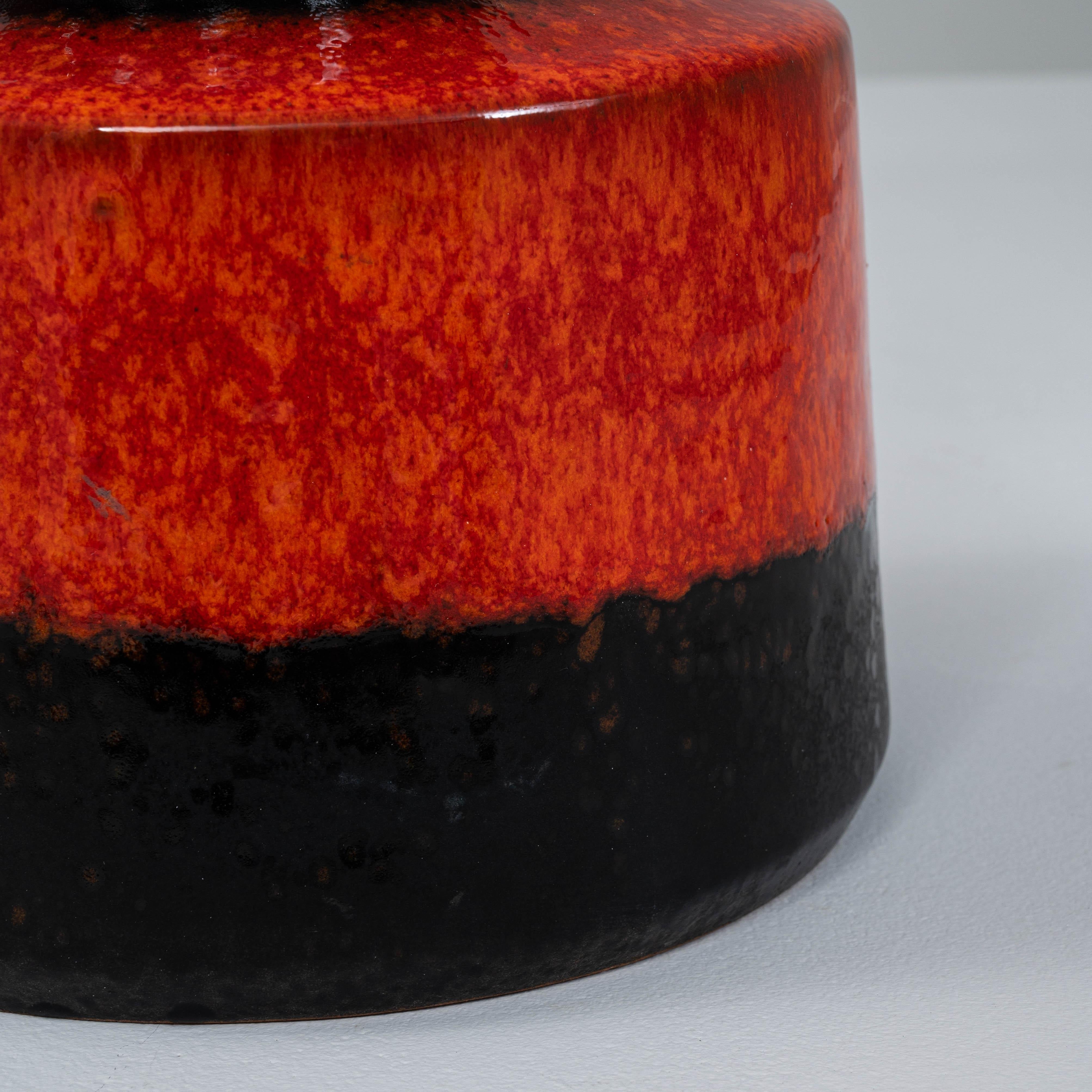 20th Century German Red Lava Glazed Ceramic Table Lamp For Sale 9