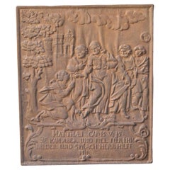 Plaque de cheminée / dosseret à thème religieux allemand du 20e siècle