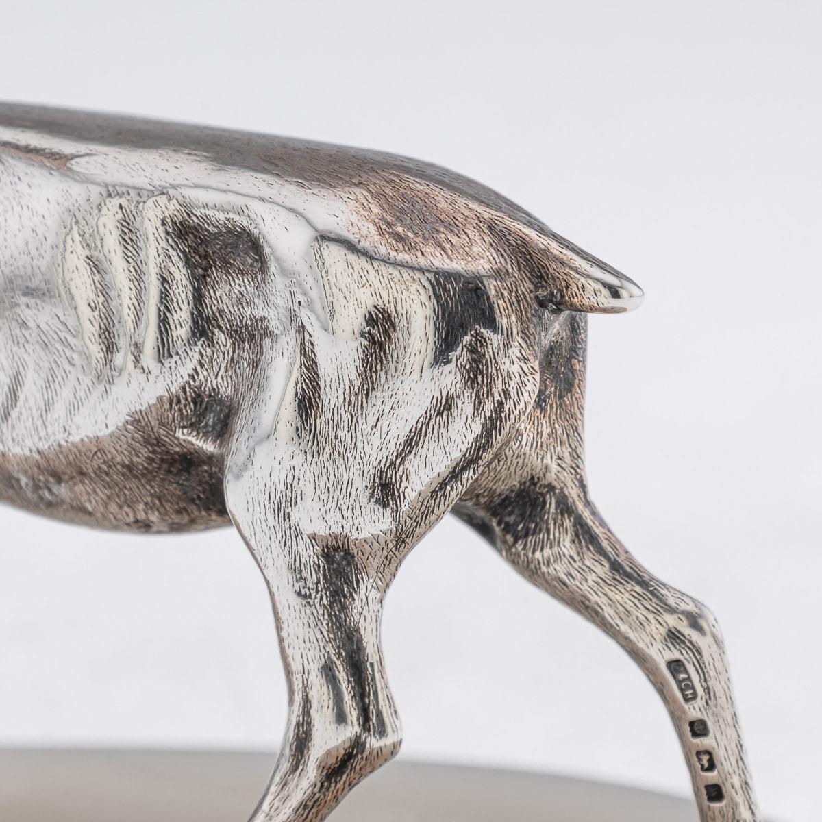 20th Century German Renaissance Style Solid Silver Model Of A Stag c.1913 For Sale 9