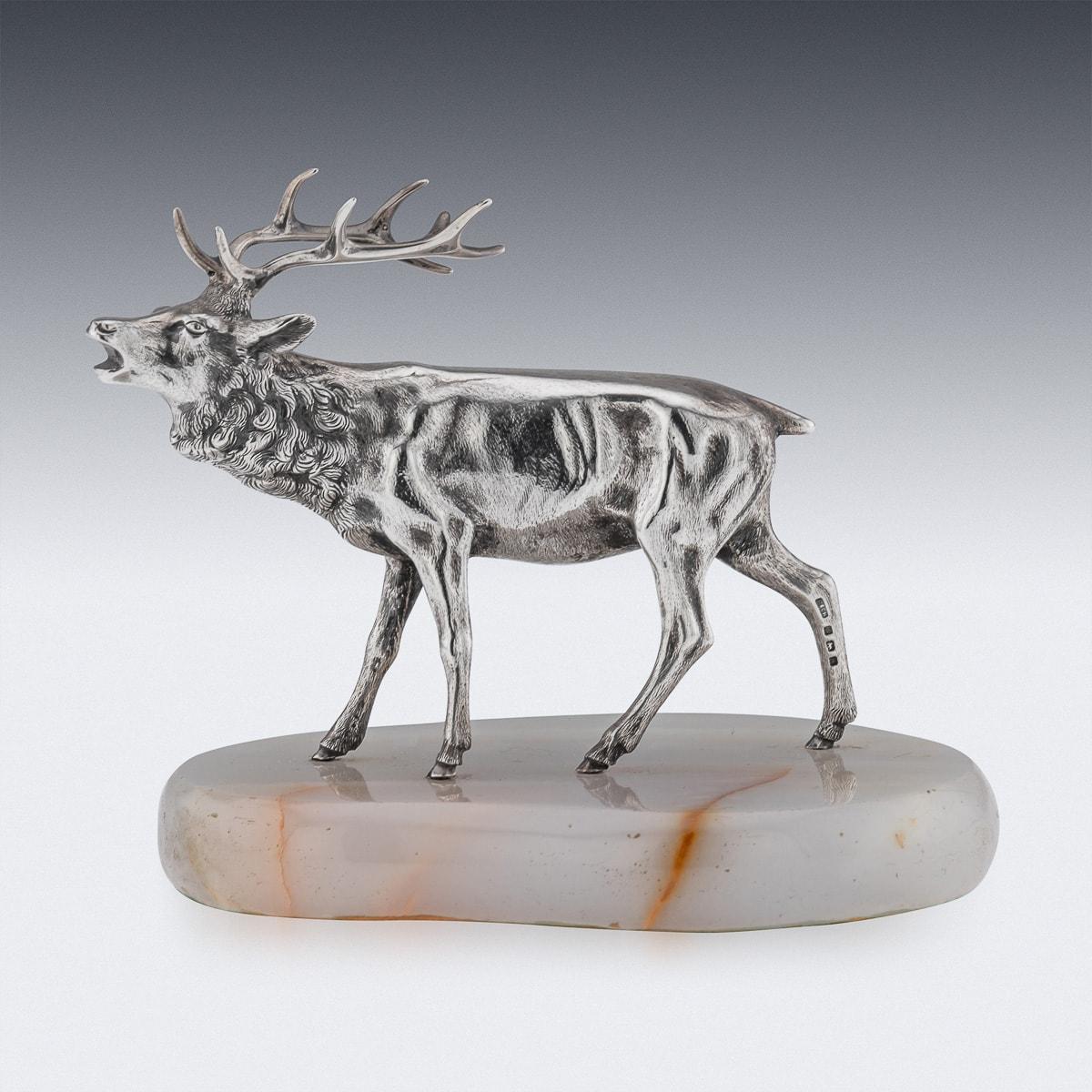 Other 20th Century German Renaissance Style Solid Silver Model Of A Stag c.1913 For Sale