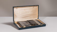 20th Century German Silver-Plated Serving Piece with Wood Accents