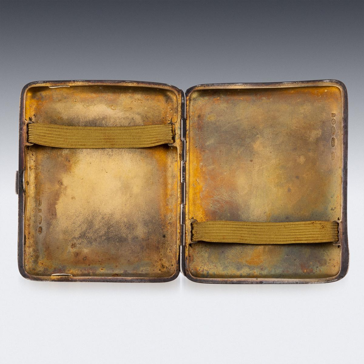 20th Century German Solid Silver & Enamel Cigarette Case, c.1904 2