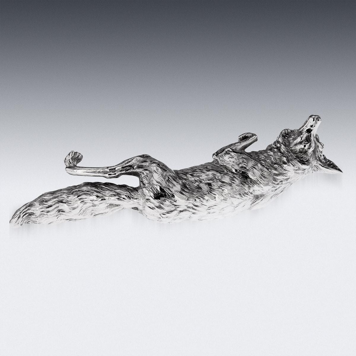 Metal Fox Table 20th Century German Solid Silver Fox Table Ornament, Hanau, c.1900 For ...