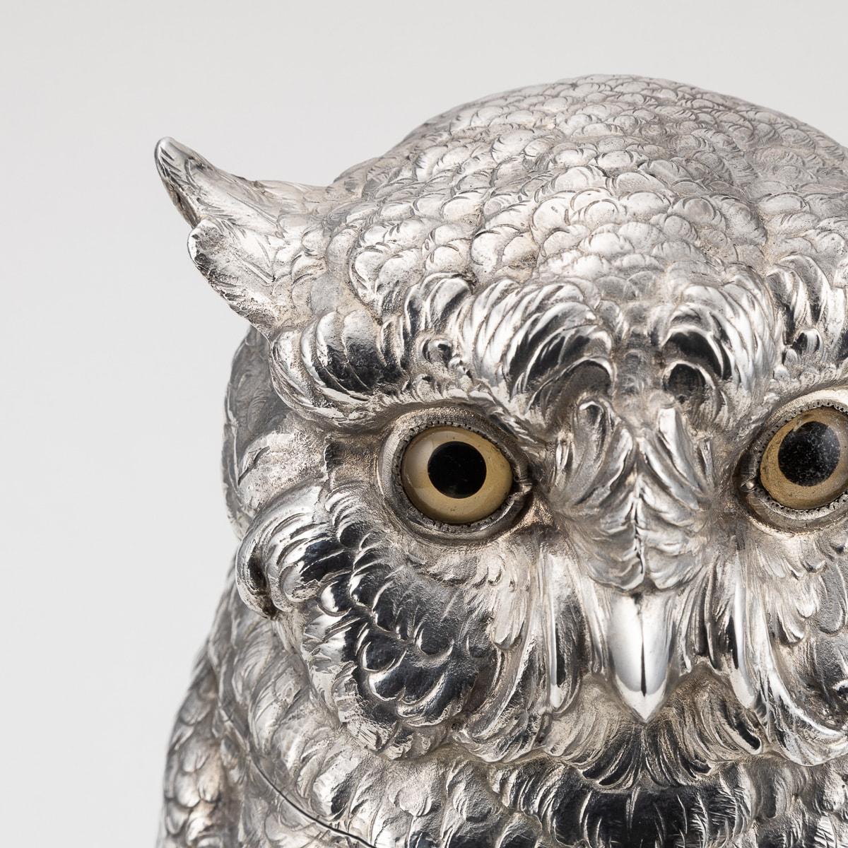 20th Century German Solid Silver Owl Shaped Wine Cooler, c.1920 8