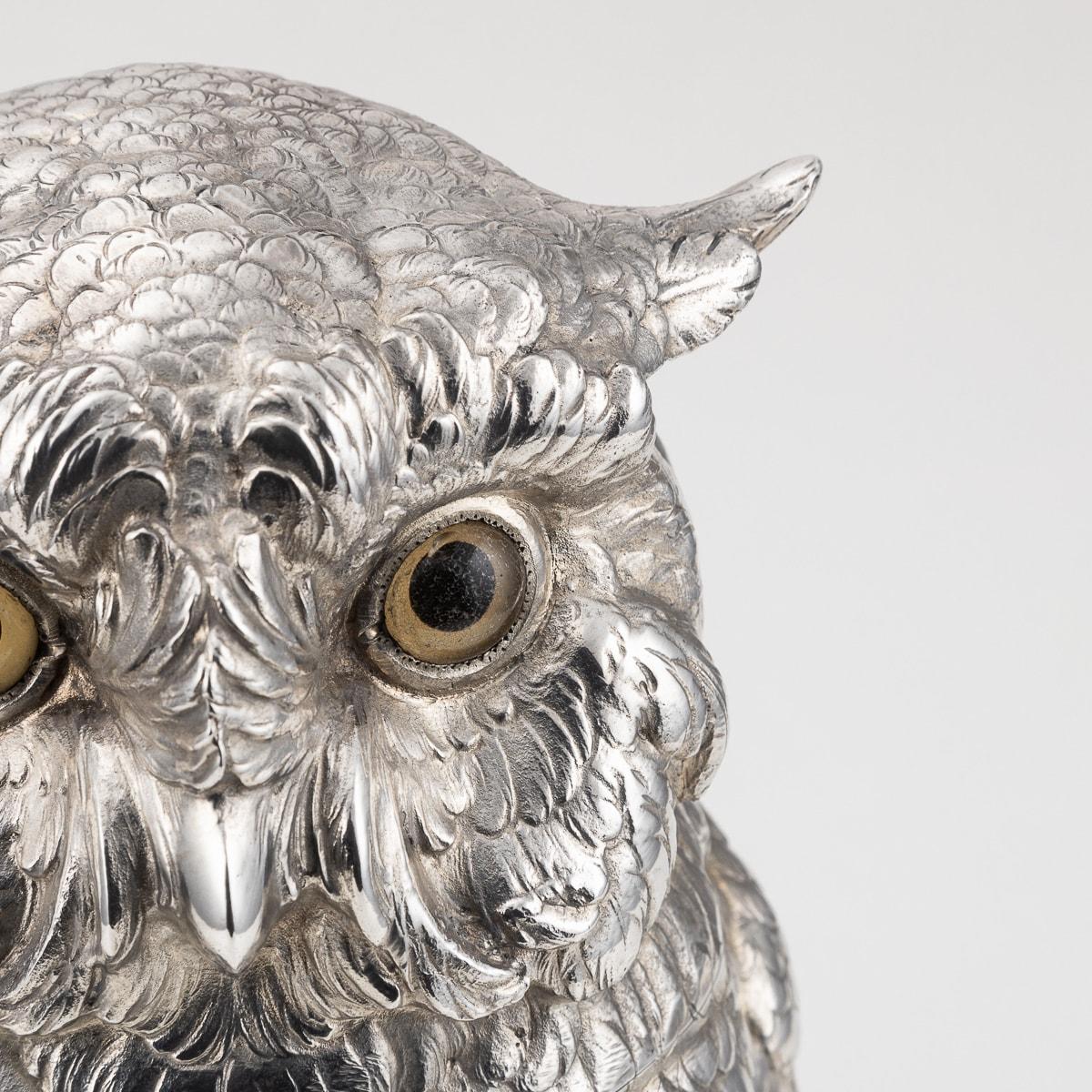20th Century German Solid Silver Owl Shaped Wine Cooler, c.1920 9