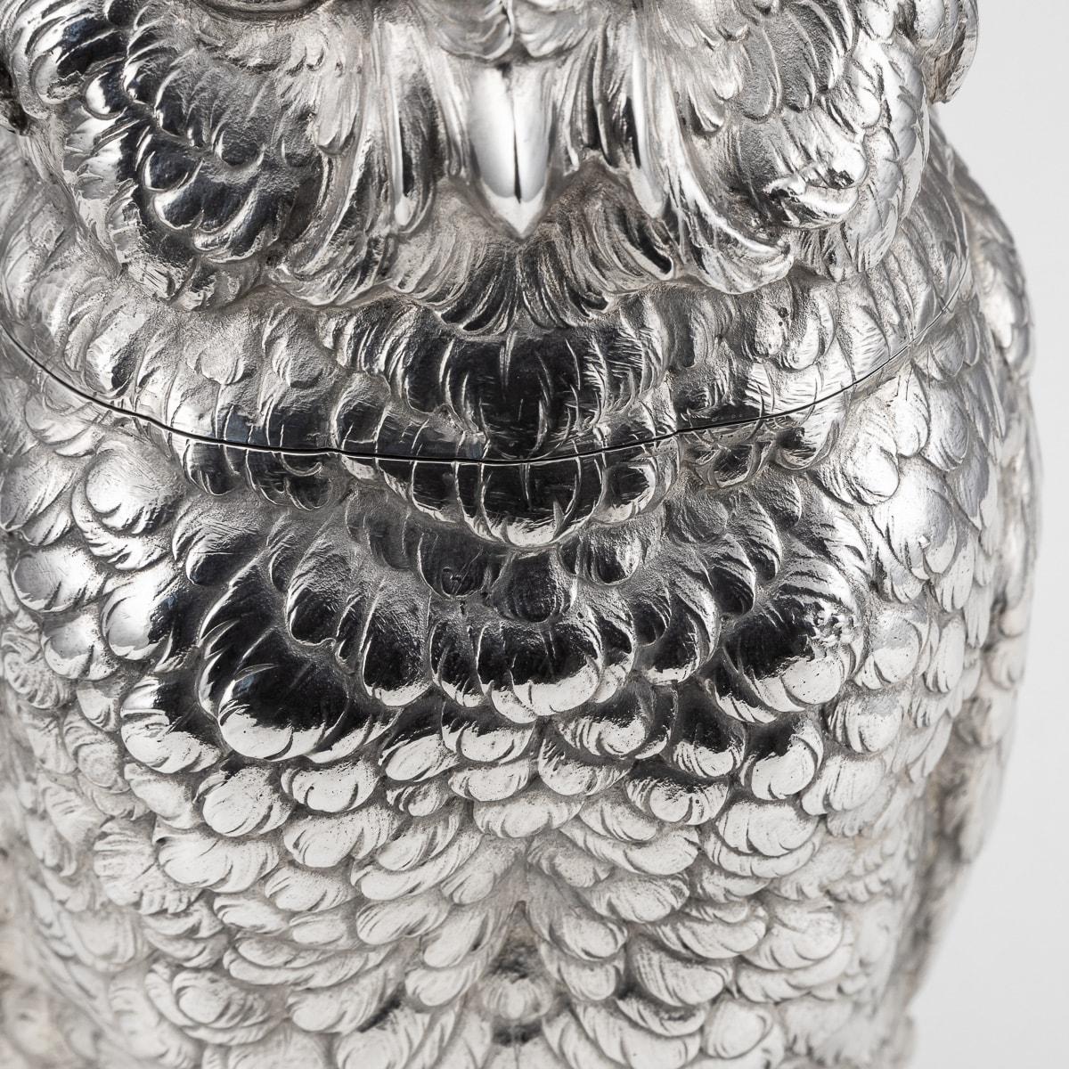 20th Century German Solid Silver Owl Shaped Wine Cooler, c.1920 10