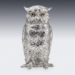 20th Century German Solid Silver Owl Shaped Wine Cooler, c.1920