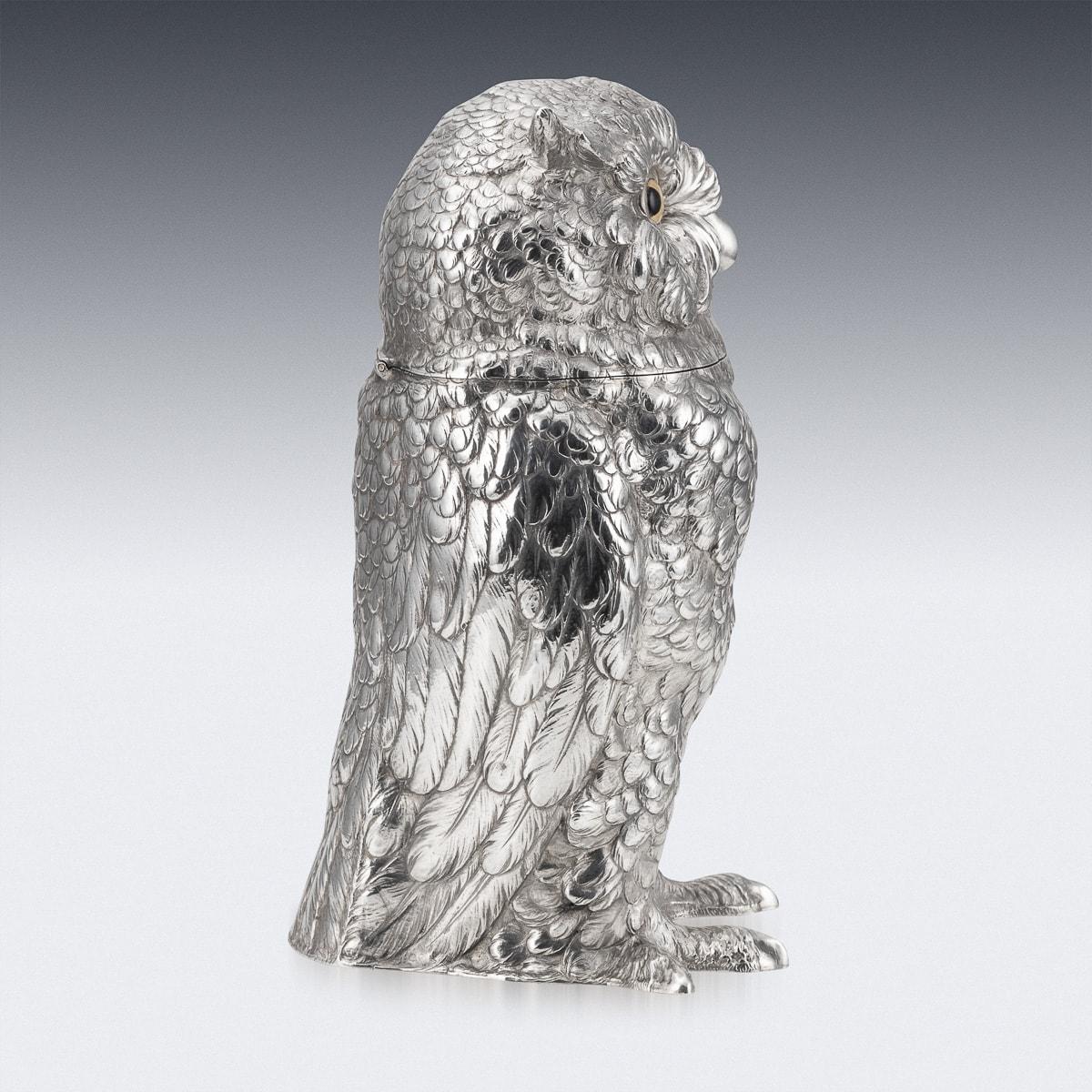 20th Century German Solid Silver Owl Shaped Wine Cooler, c.1920 2