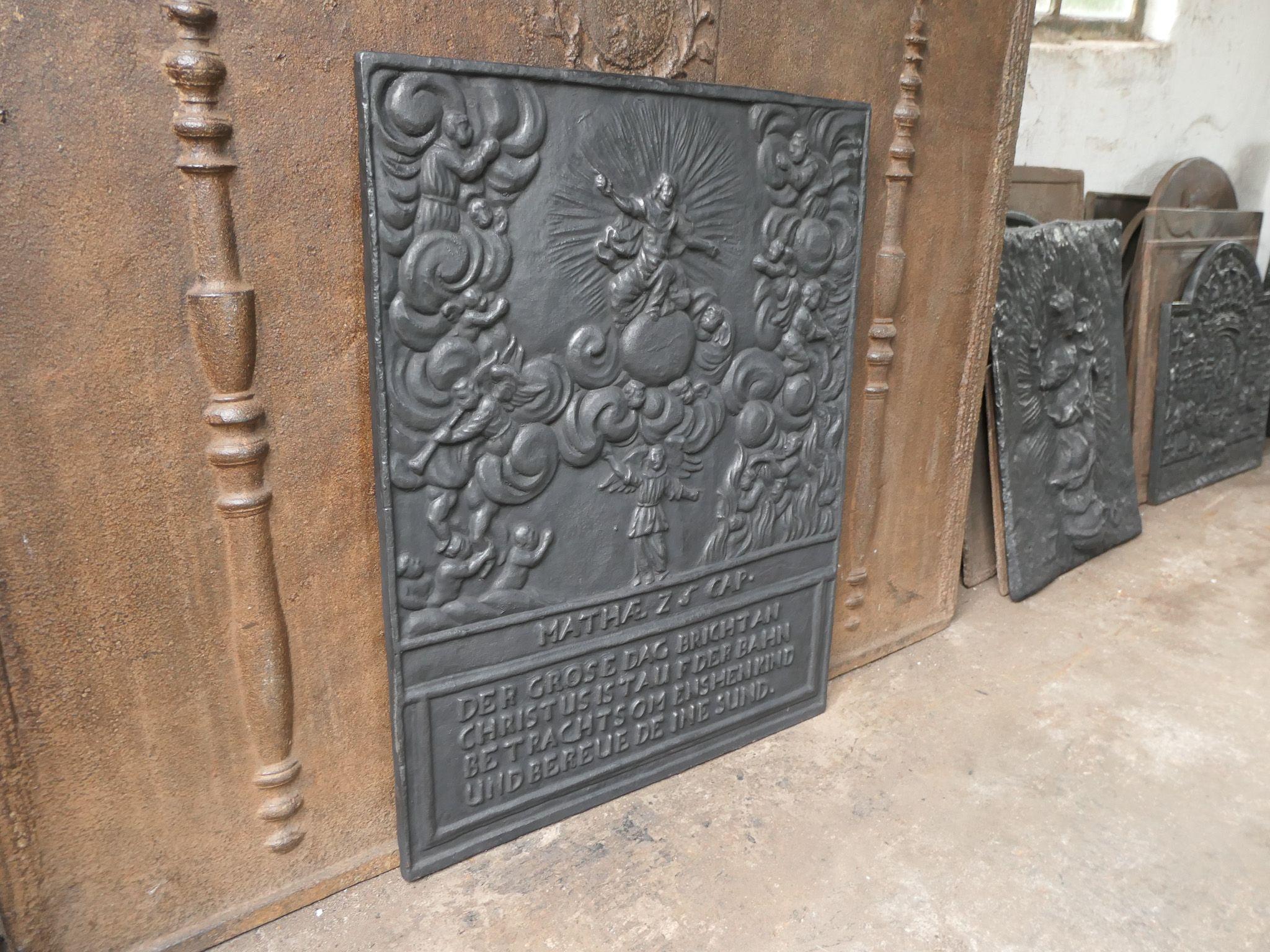 20th Century German Victorian Style 'Religious Theme' Fireback / Backsplash For Sale 5