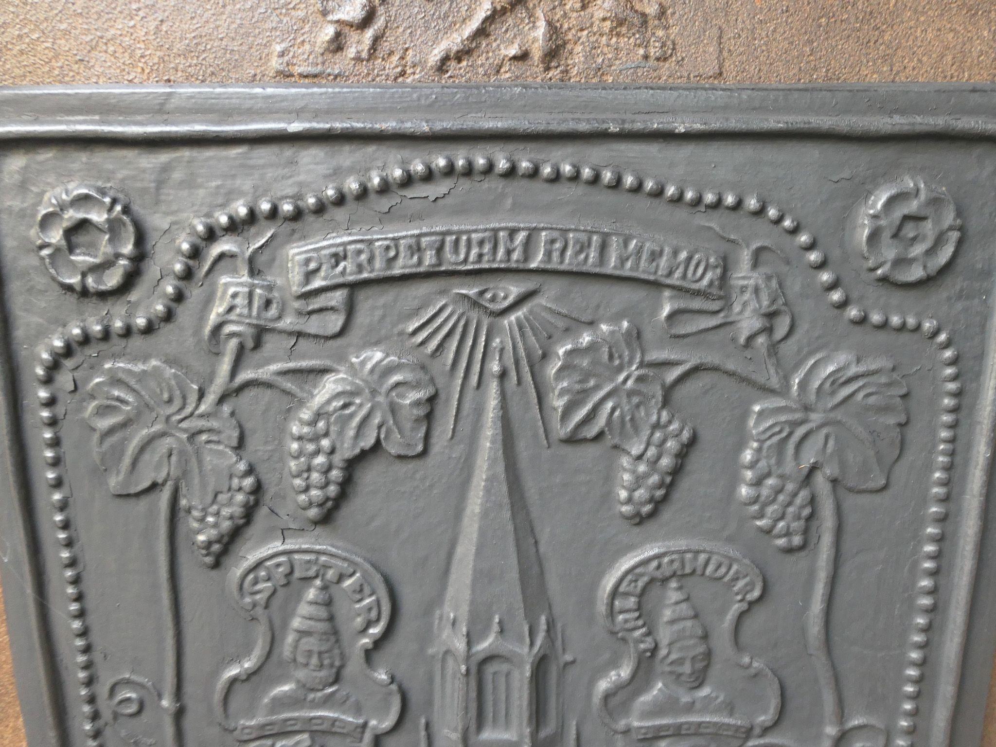 Iron 20th Century German Victorian Style 'Religious Theme' Fireback / Backsplash For Sale