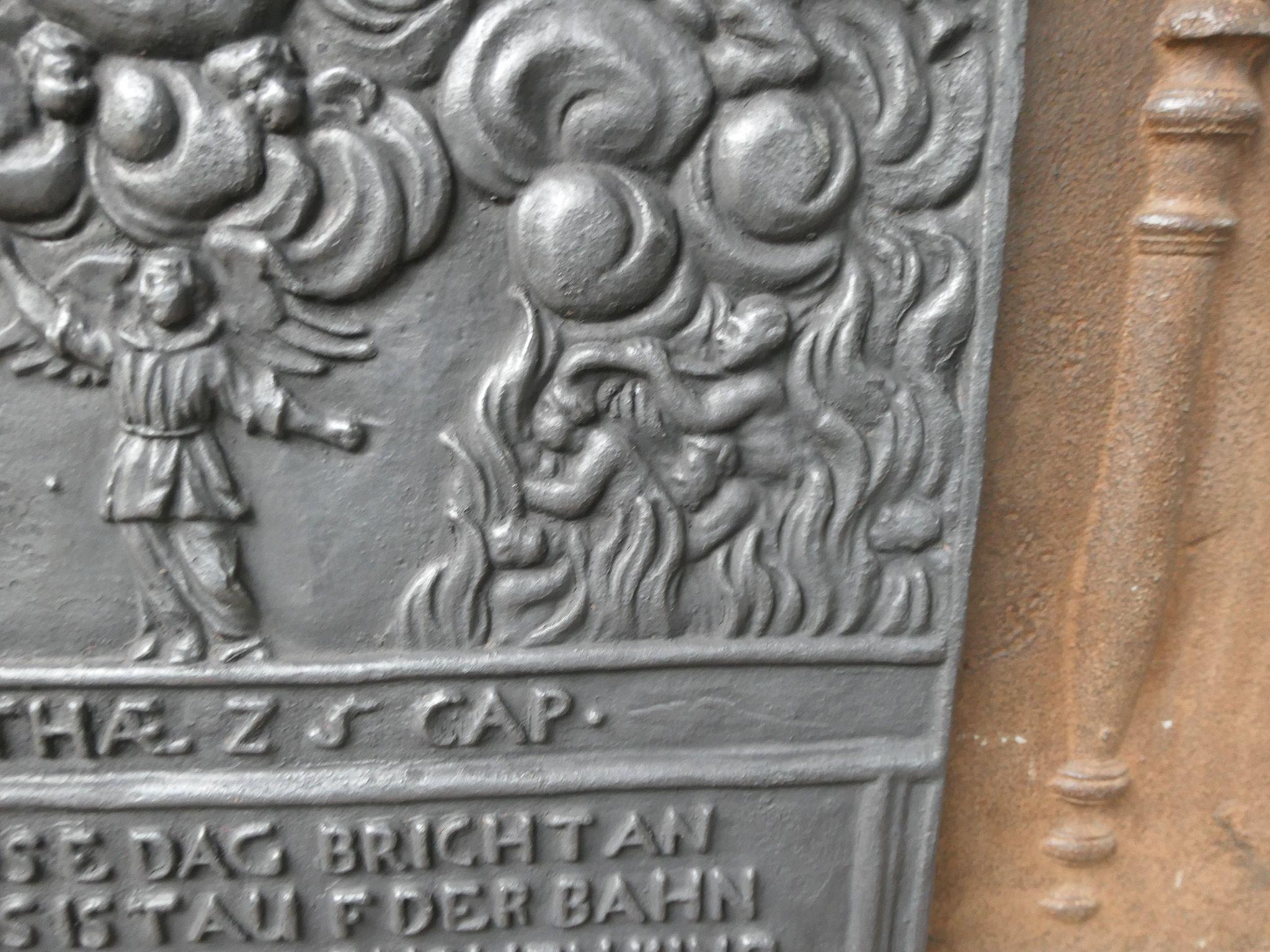 20th Century German Victorian Style 'Religious Theme' Fireback / Backsplash For Sale 1