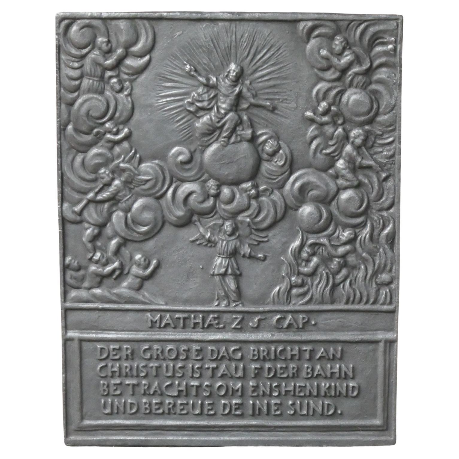 Plaque de cheminée / arrière-plan de style victorien allemand du 20ème siècle sur le thème du bien-être