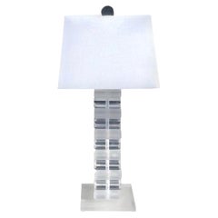 20th Century German Vintage Frosted Lucite Table, Desk Lamp by Karl Springer