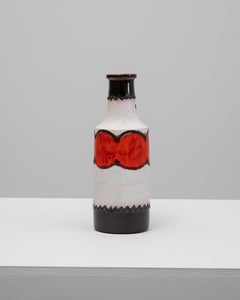 Mid-Century Ceramic Vase by Scheurich, Red and White Glaze, Germany