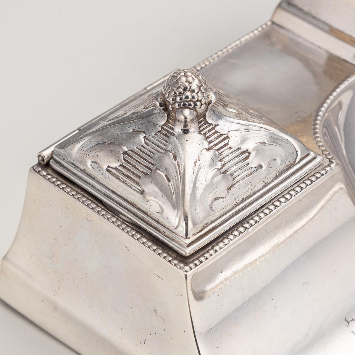 20th Century German Wmf Silver Double Inkwell With Aeroplane Theme, c.1920 7