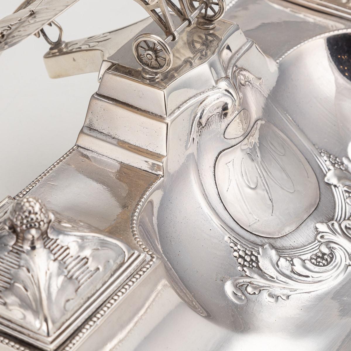 20th Century German Wmf Silver Double Inkwell With Aeroplane Theme, c.1920 5