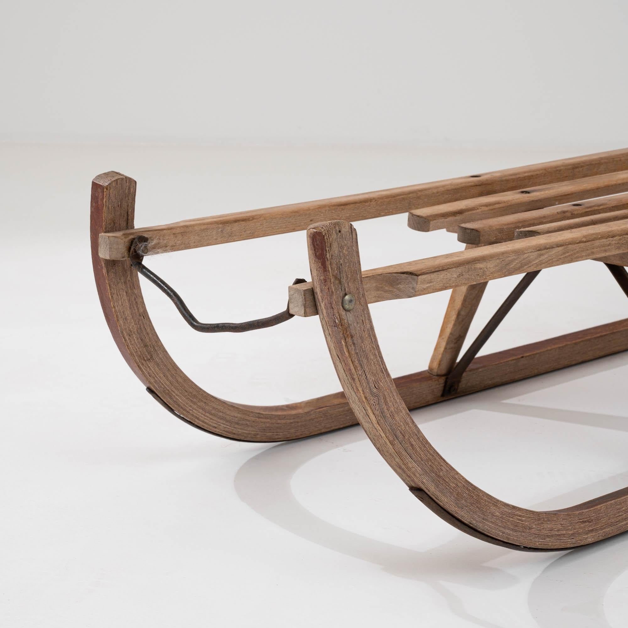 20th Century German Wooden Sled By Davos For Sale 8