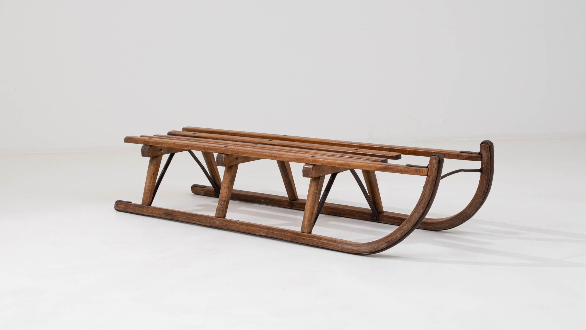 20th Century German Wooden Sled By Davos For Sale 3