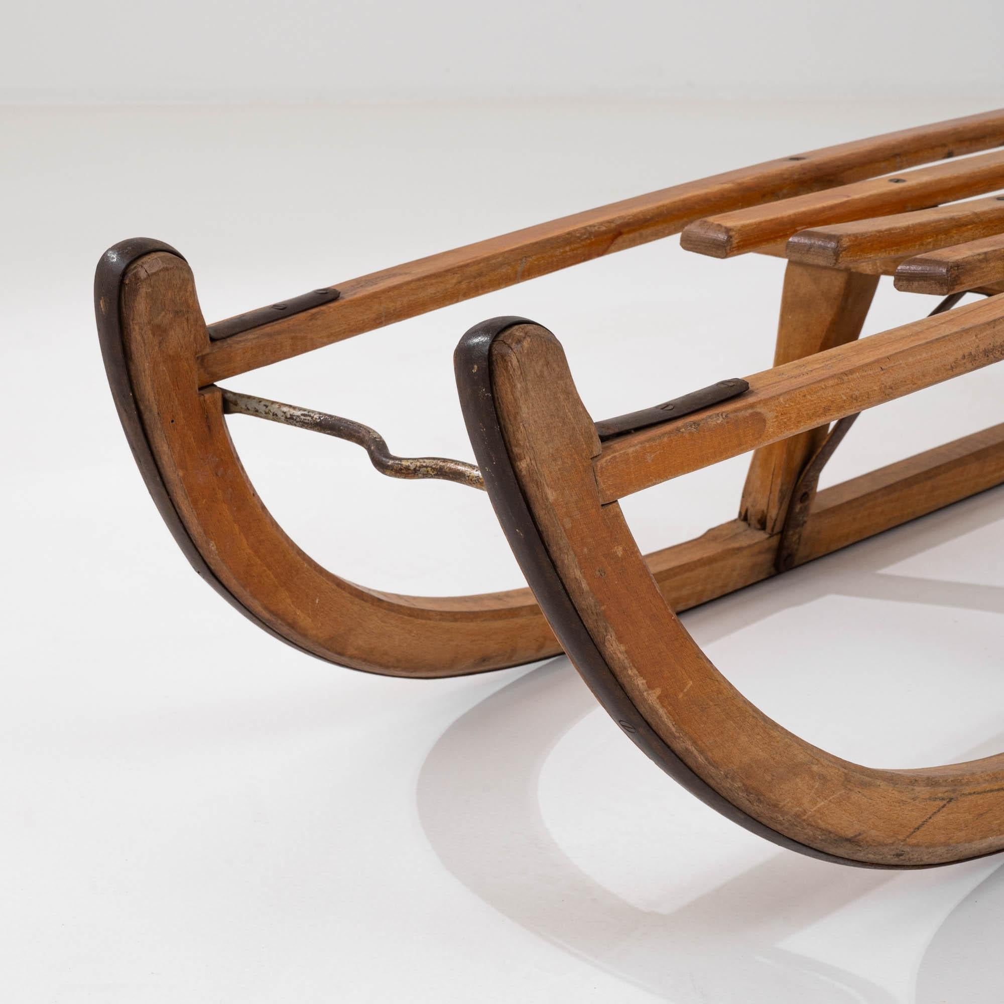 20th Century German Wooden Sled By Davos For Sale 4