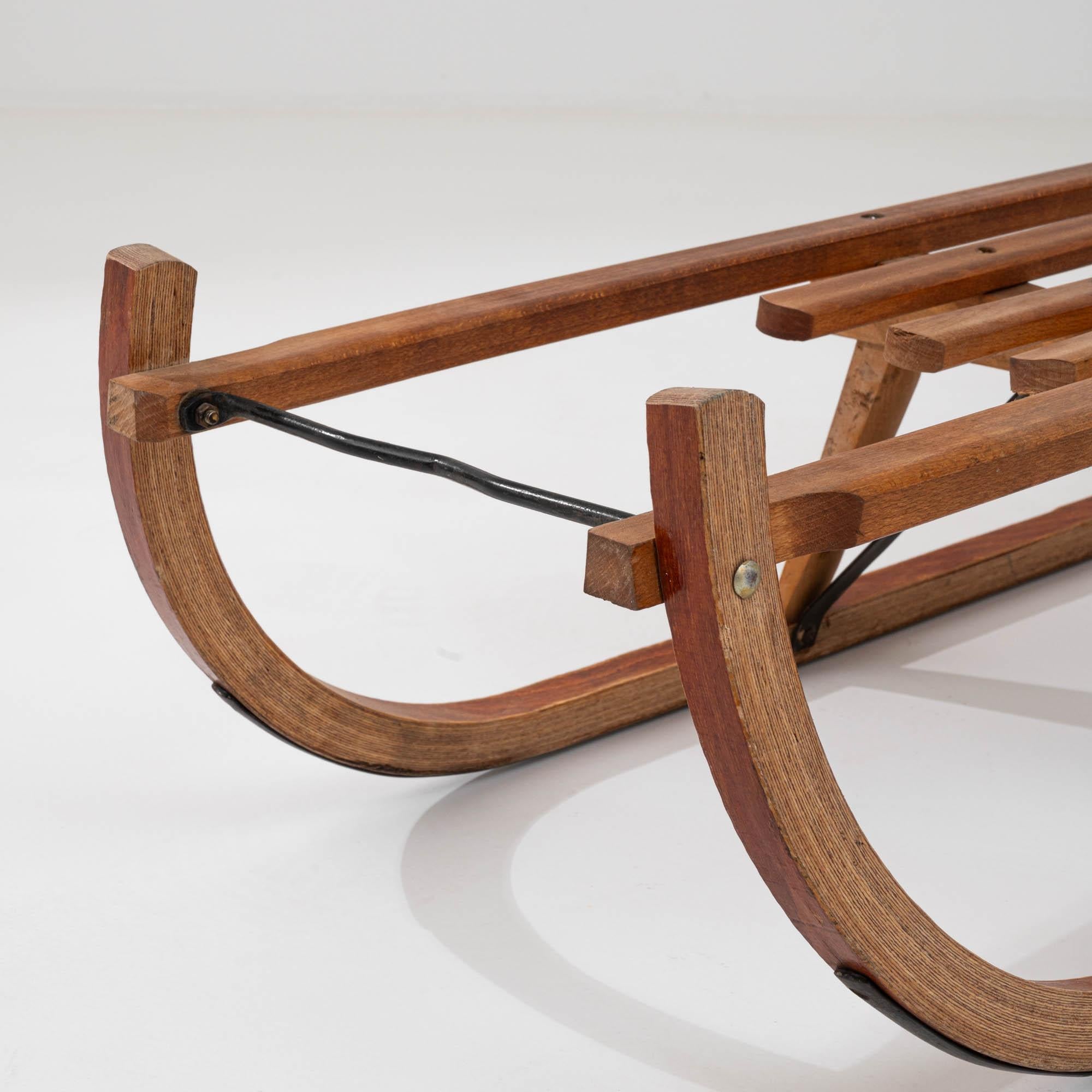 20th Century German Wooden Sled By Davos For Sale 6