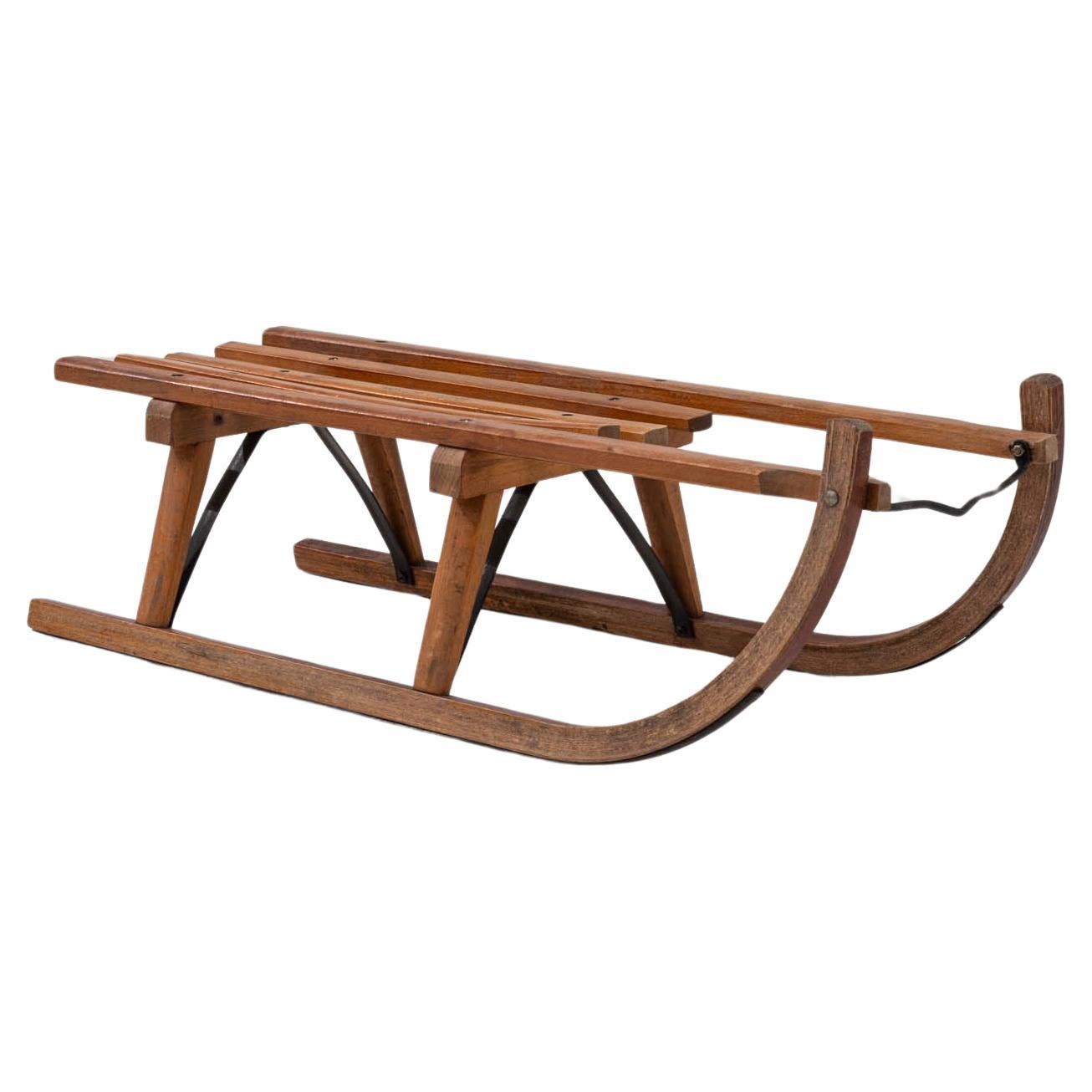 20th Century German Wooden Sled By Davos