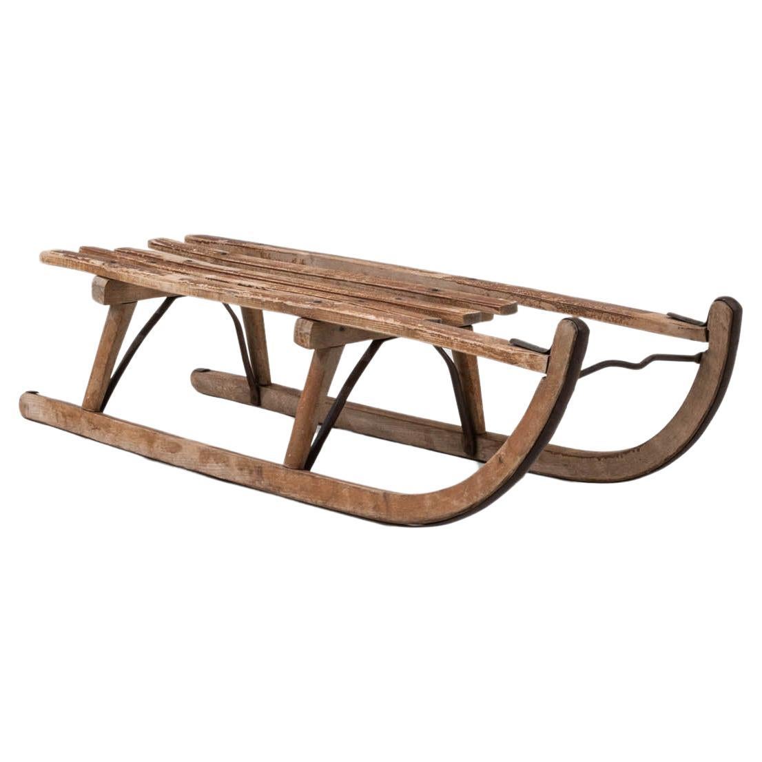 20th Century German Wooden Sled By Davos For Sale