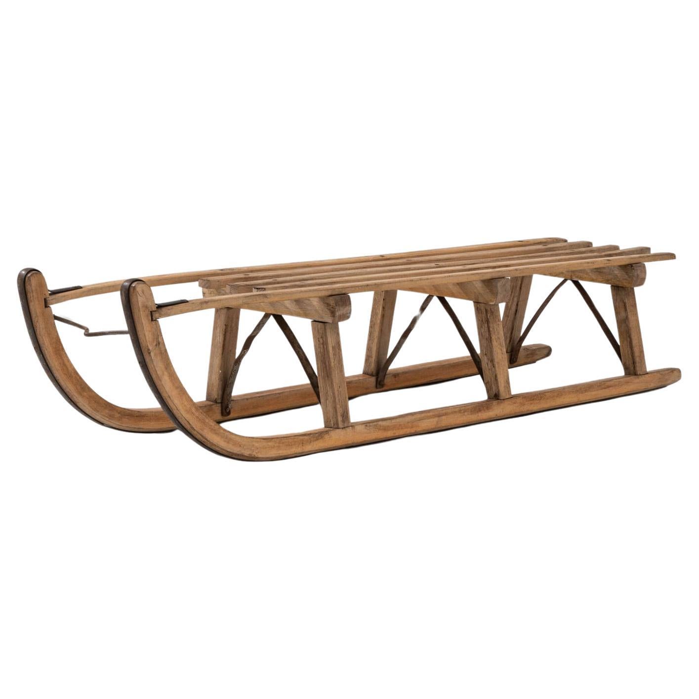 20th Century German Wooden Sled By Davos