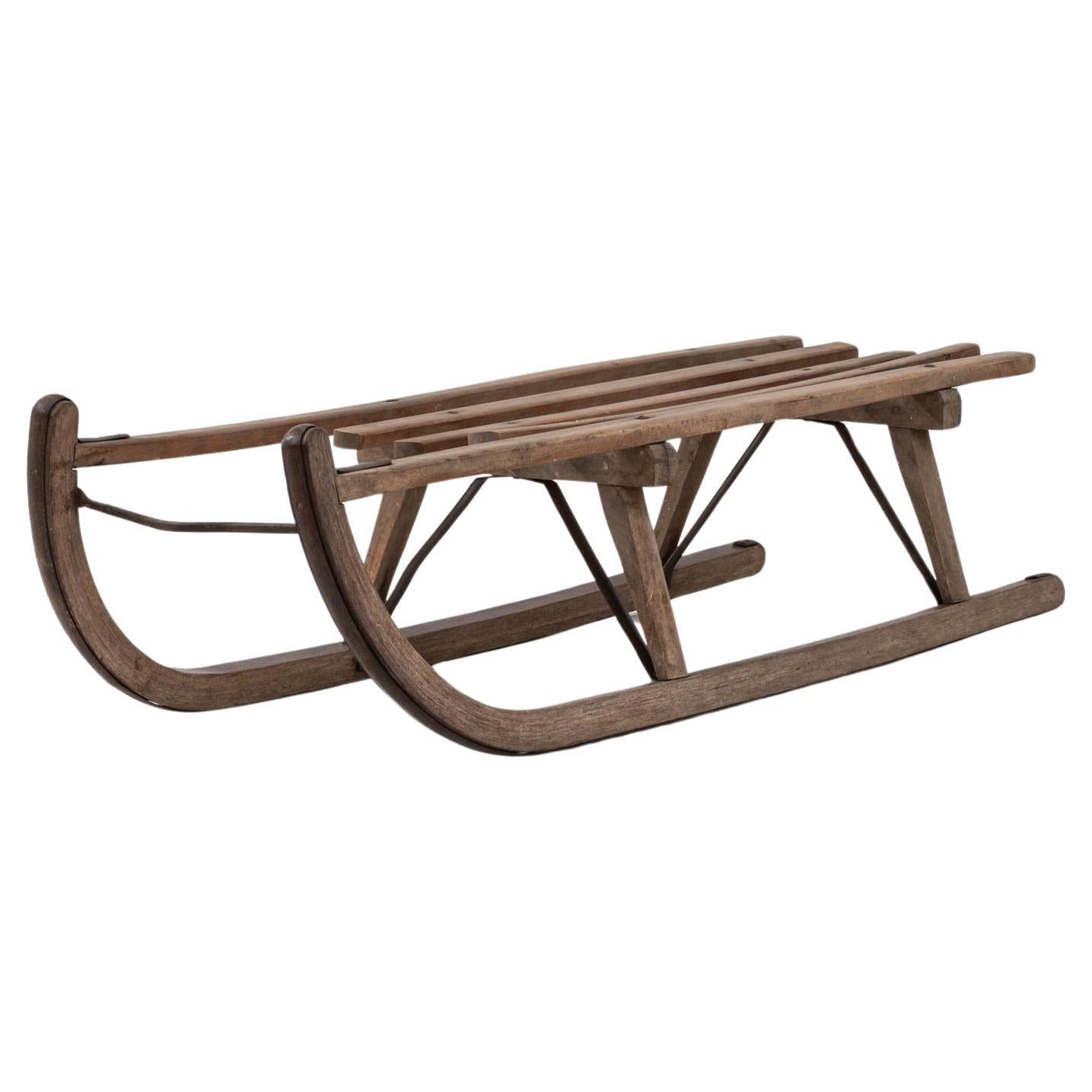 20th Century German Wooden Sled By Davos For Sale