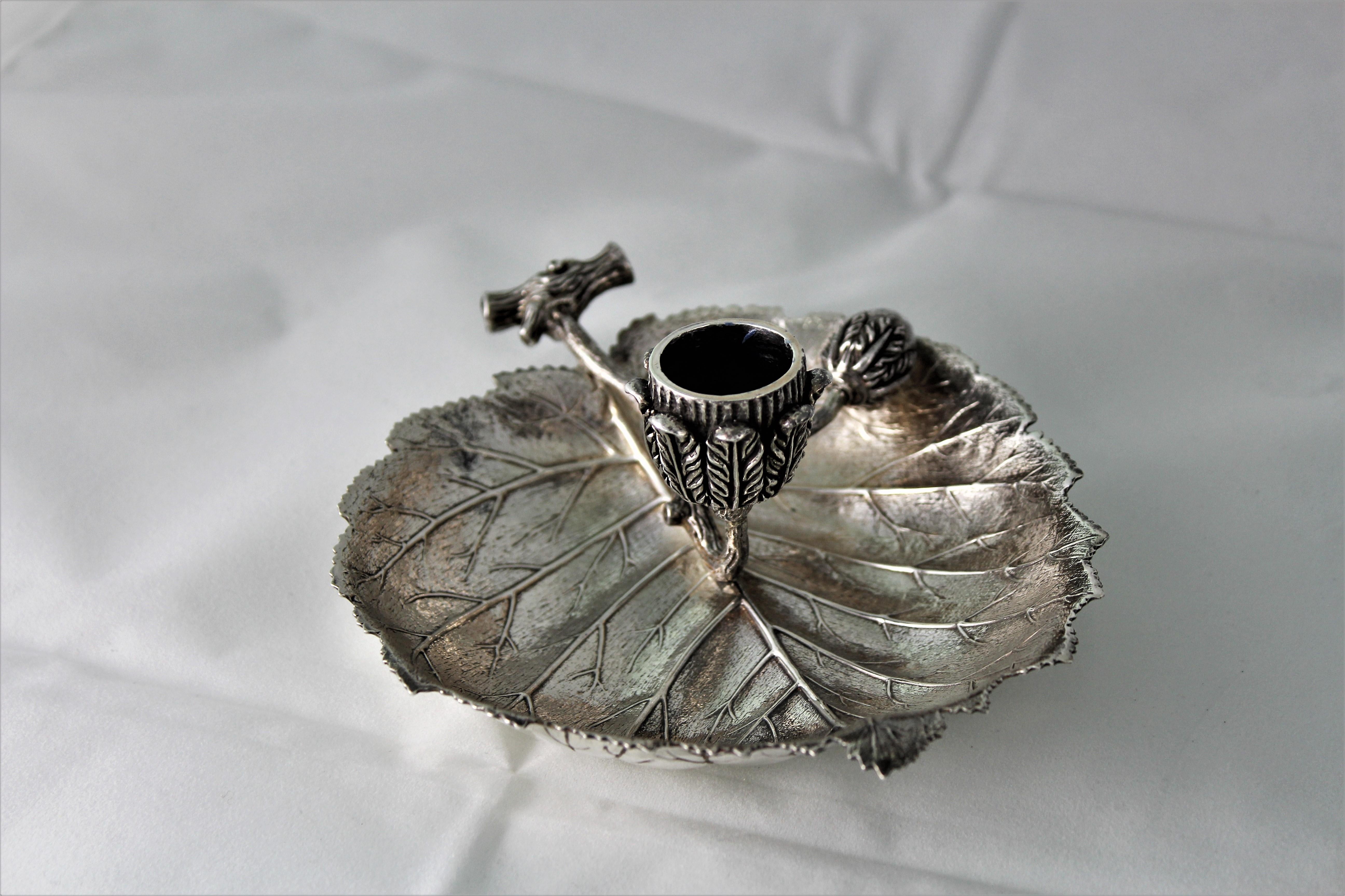 20th Century Gianmaria Buccellati Engraved Sterling Silver Candleholder For Sale 6