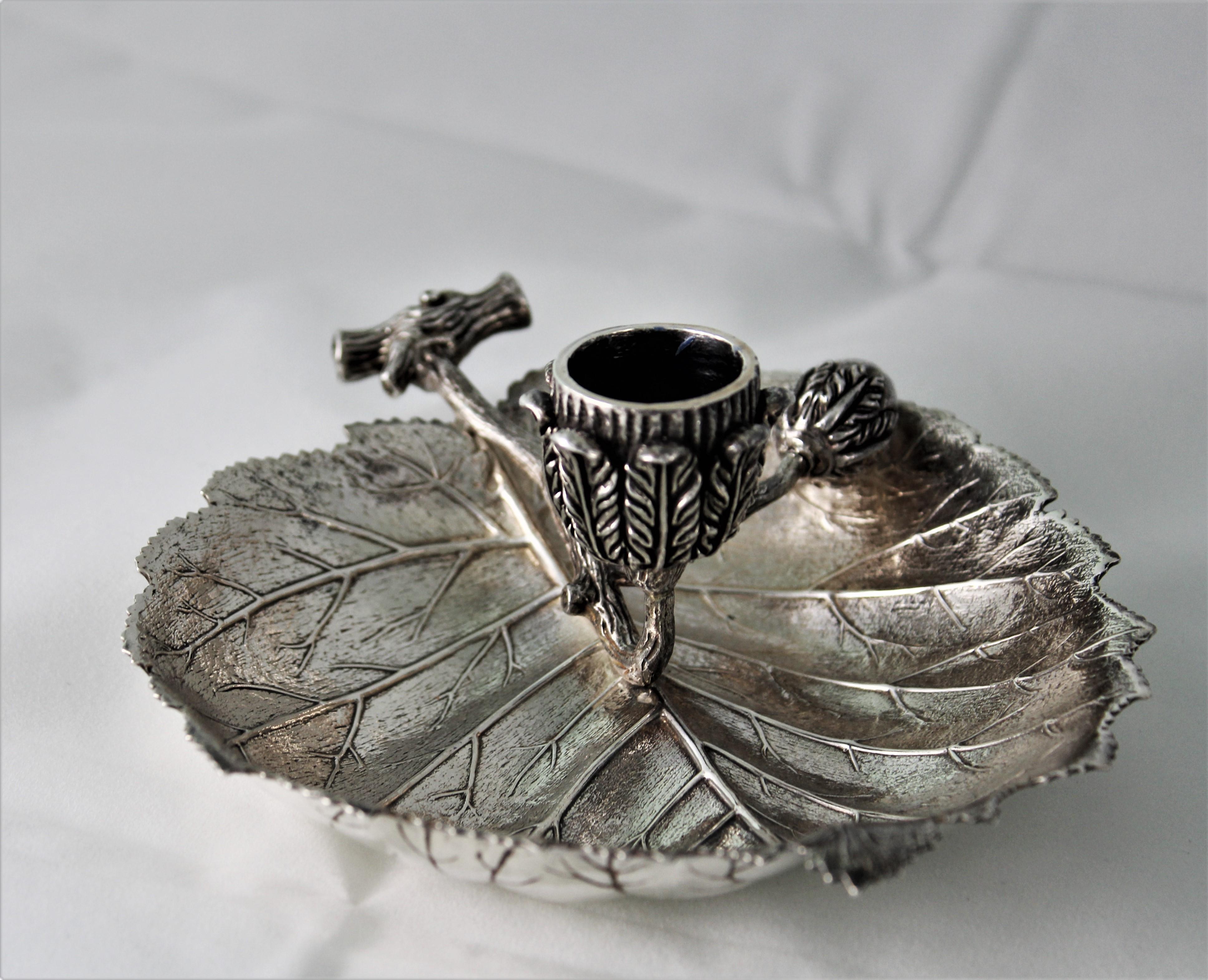 Italian 20th Century Gianmaria Buccellati Engraved Sterling Silver Candleholder For Sale
