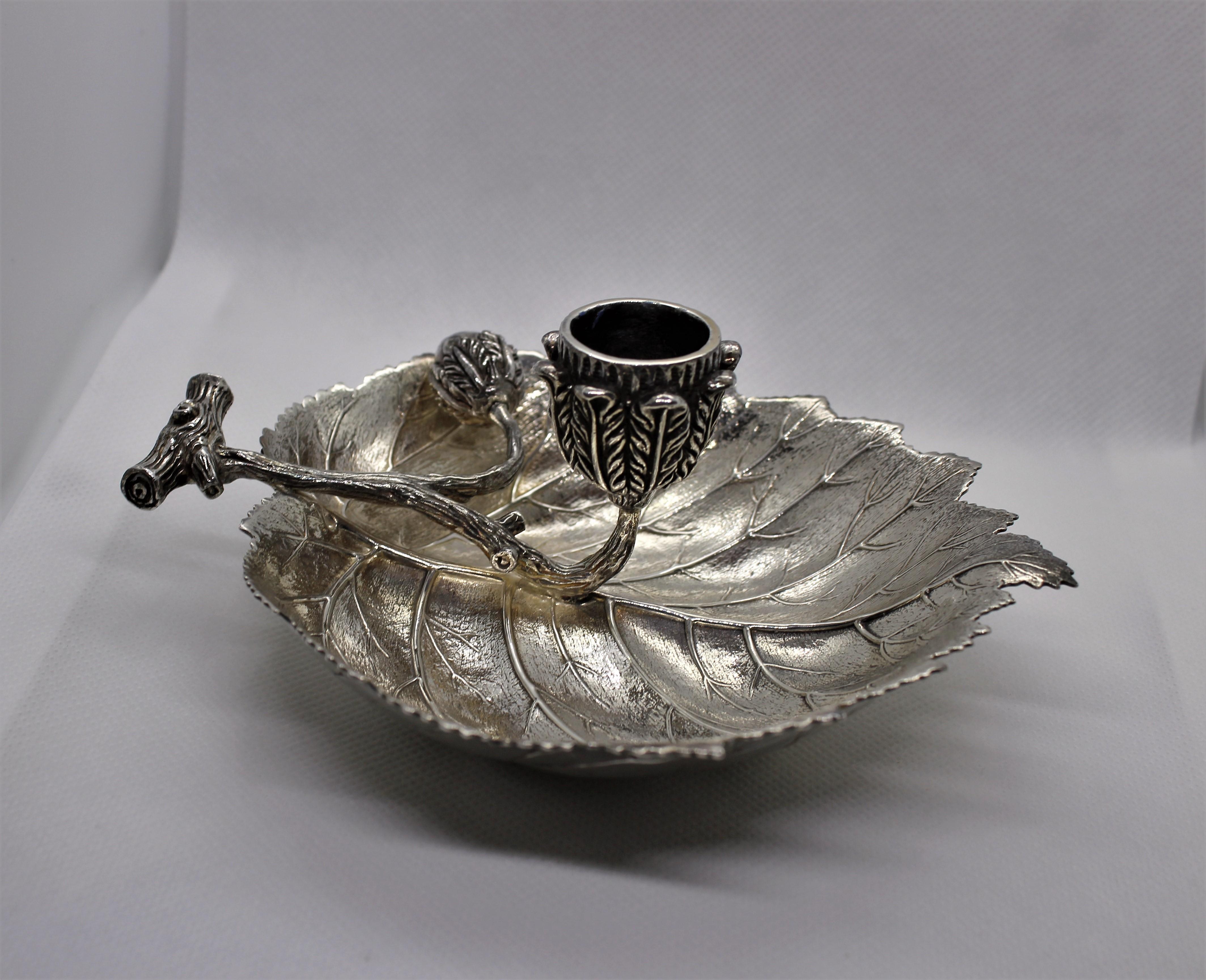 20th Century Gianmaria Buccellati Engraved Sterling Silver Candleholder im Angebot 1