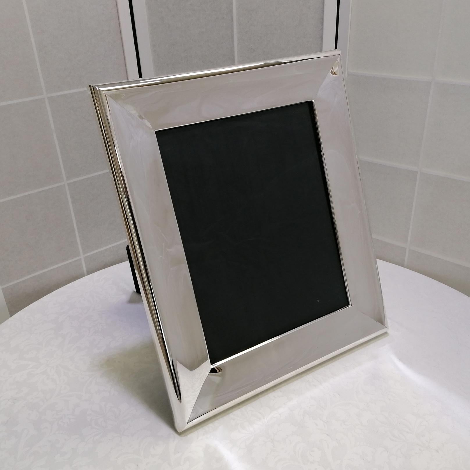 Late 20th Century 20th Century Giant Italian Sterling Sterling Silver Picture Frame For Sale