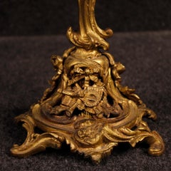 20th Century Gild and Chiselled Bronze Pair of Italian Candelabras, 1920