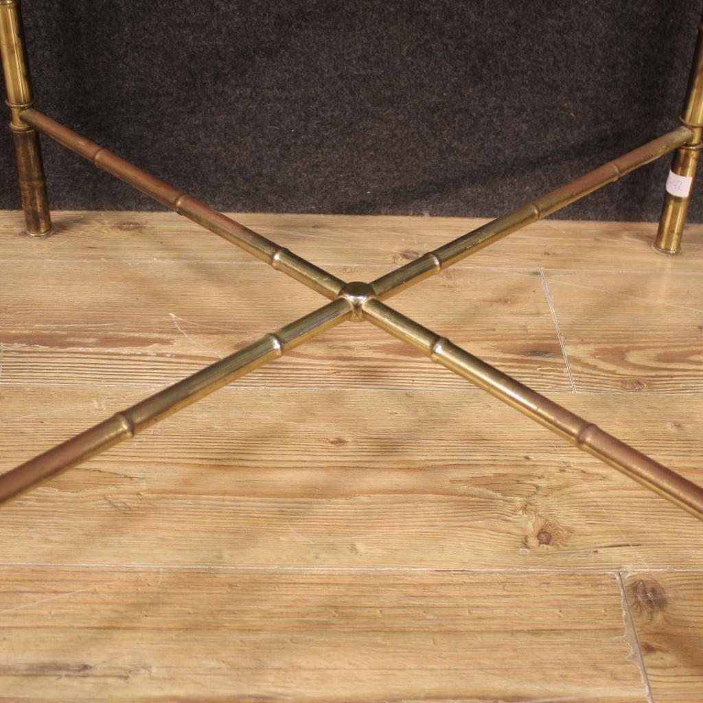 20th Century Gilded and Chiseled Brass and Glass French Coffee Table, 1960 For Sale 5