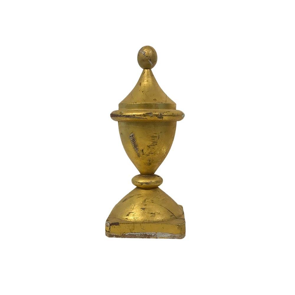American 20th Century Gilded Ball-Top Urn-Form Architectural Finial
