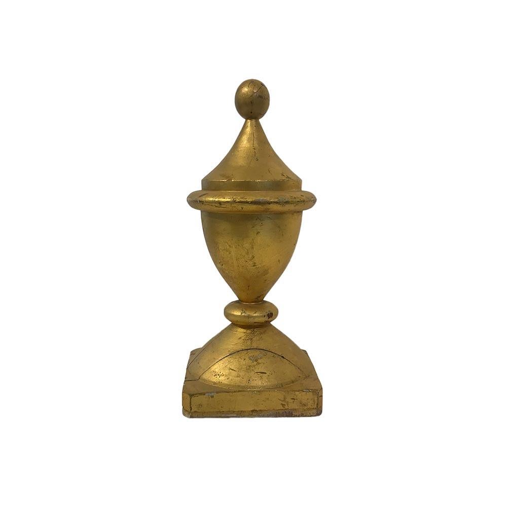 Gilt 20th Century Gilded Ball-Top Urn-Form Architectural Finial