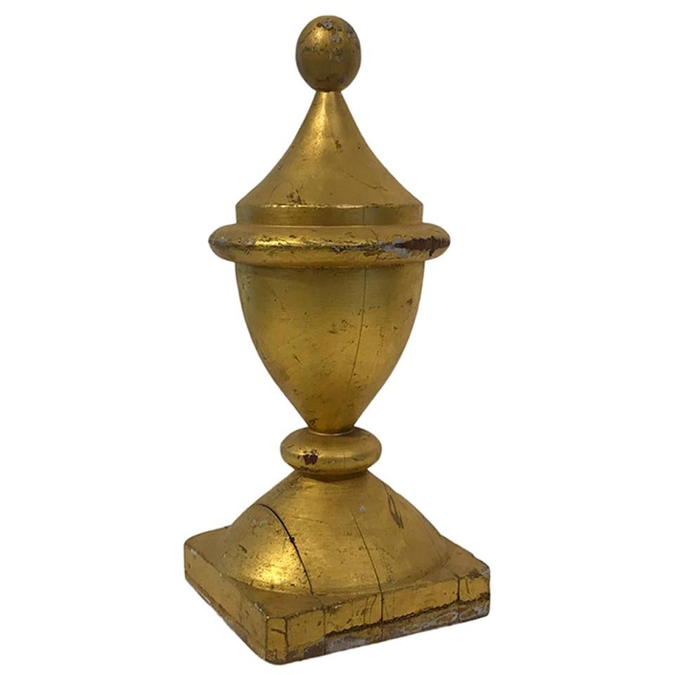 20th Century Gilded Ball-Top Urn-Form Architectural Finial