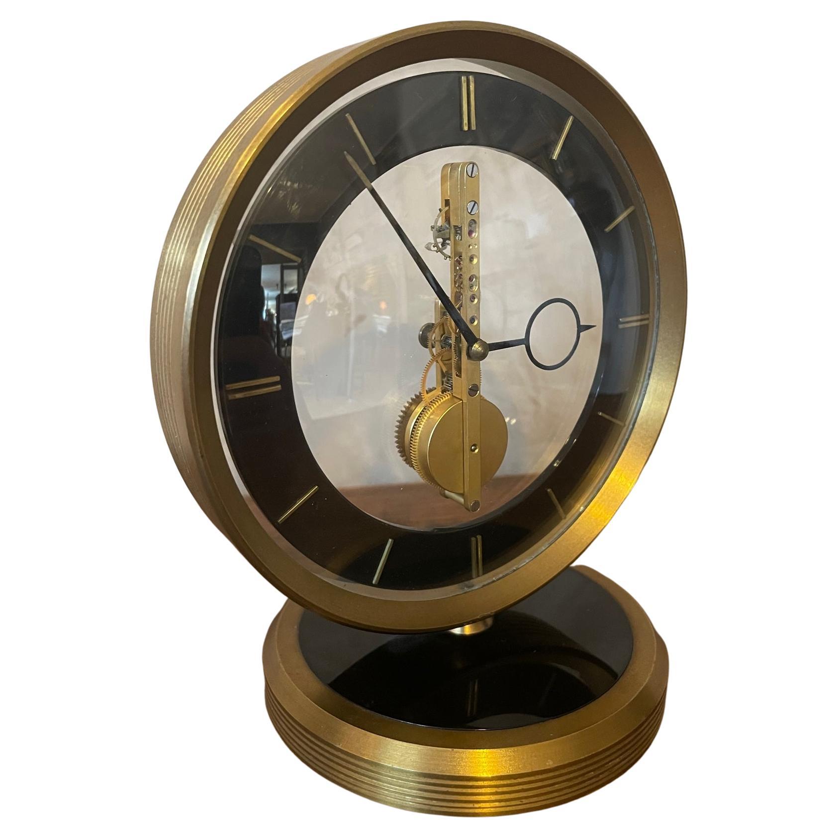 20th Century Art Deco Walnut and Root Inlaid Sweden Clock, 1940s For ...