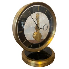 20th Century Gilded Brass Jaeger Lecoultre Pendule, 1940s