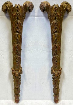 20th Century Gilded Neo-Classical Style Wall Pockets / Sculpture / Art, Pair