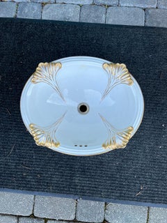 20th Century Gilded Oval Porcelain Sink Bowl