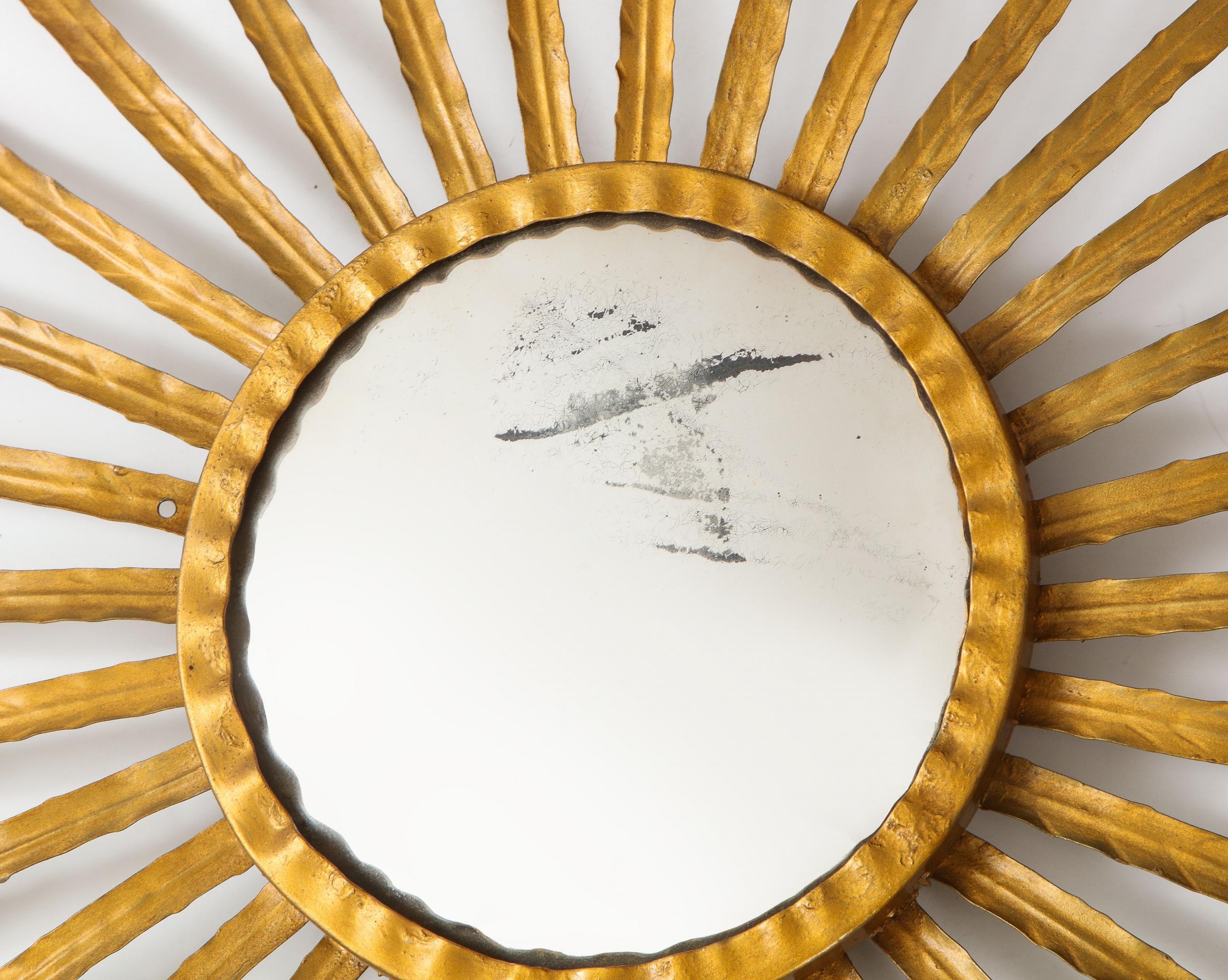 Other 20th Century Gilded Sunburst Tole Mirror