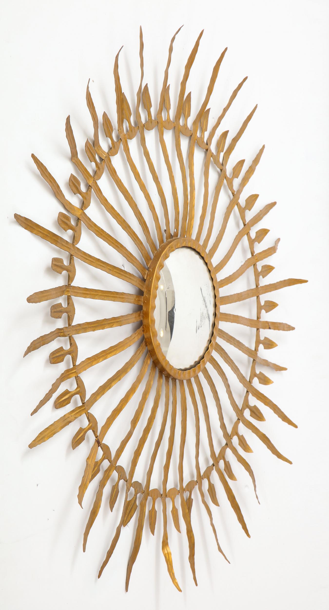 20th Century Gilded Sunburst Tole Mirror 2