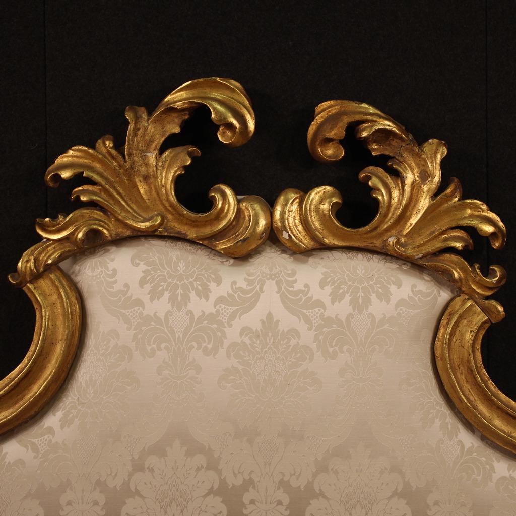 20Th Century Gilded Wooden Baroque Style Headboard, 1970 In Good Condition In Vicoforte, Piedmont