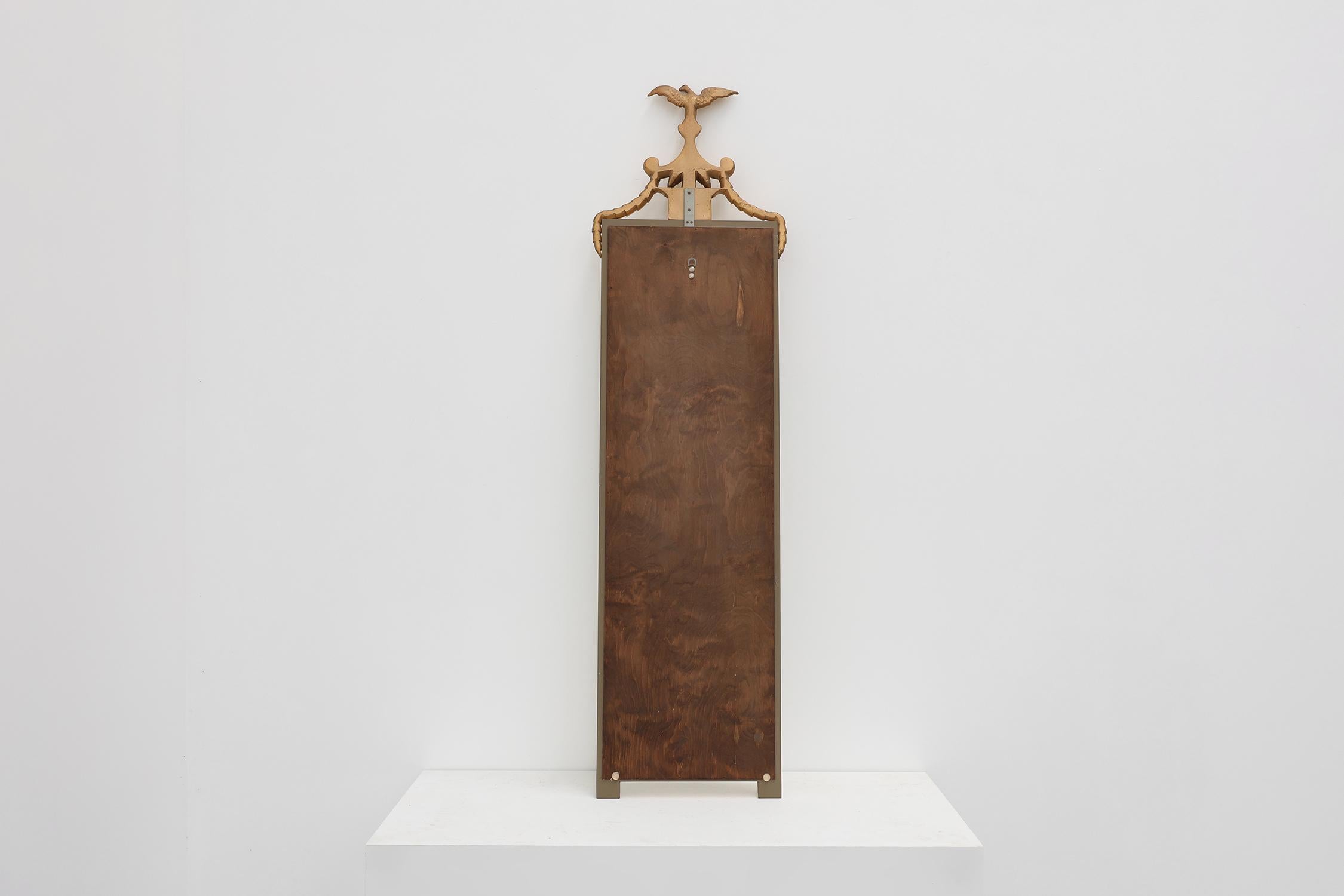 20th Century gilded wooden Empire style mirror with eagle on top in vendita 4