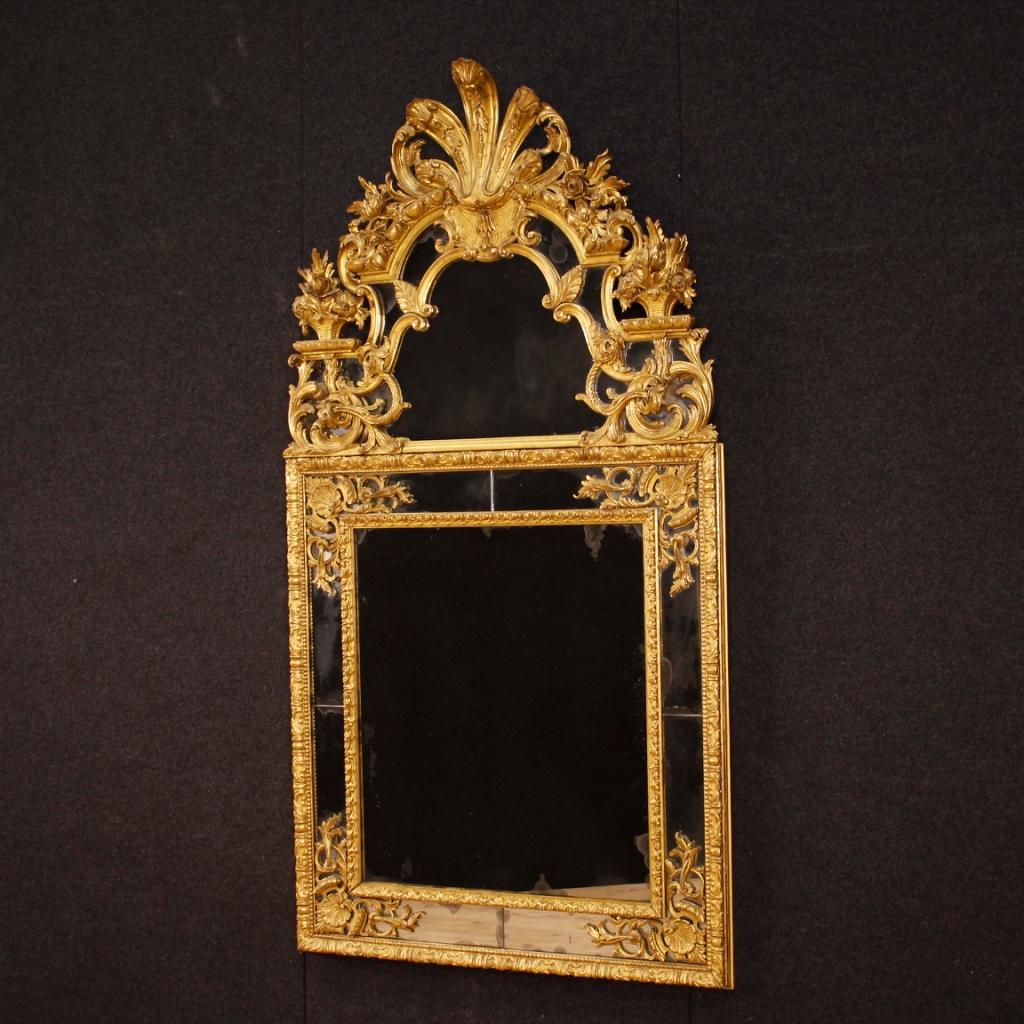 20th Century Gilt and Chiselled Wood French Louis XIV Style Mirror, 1950 7