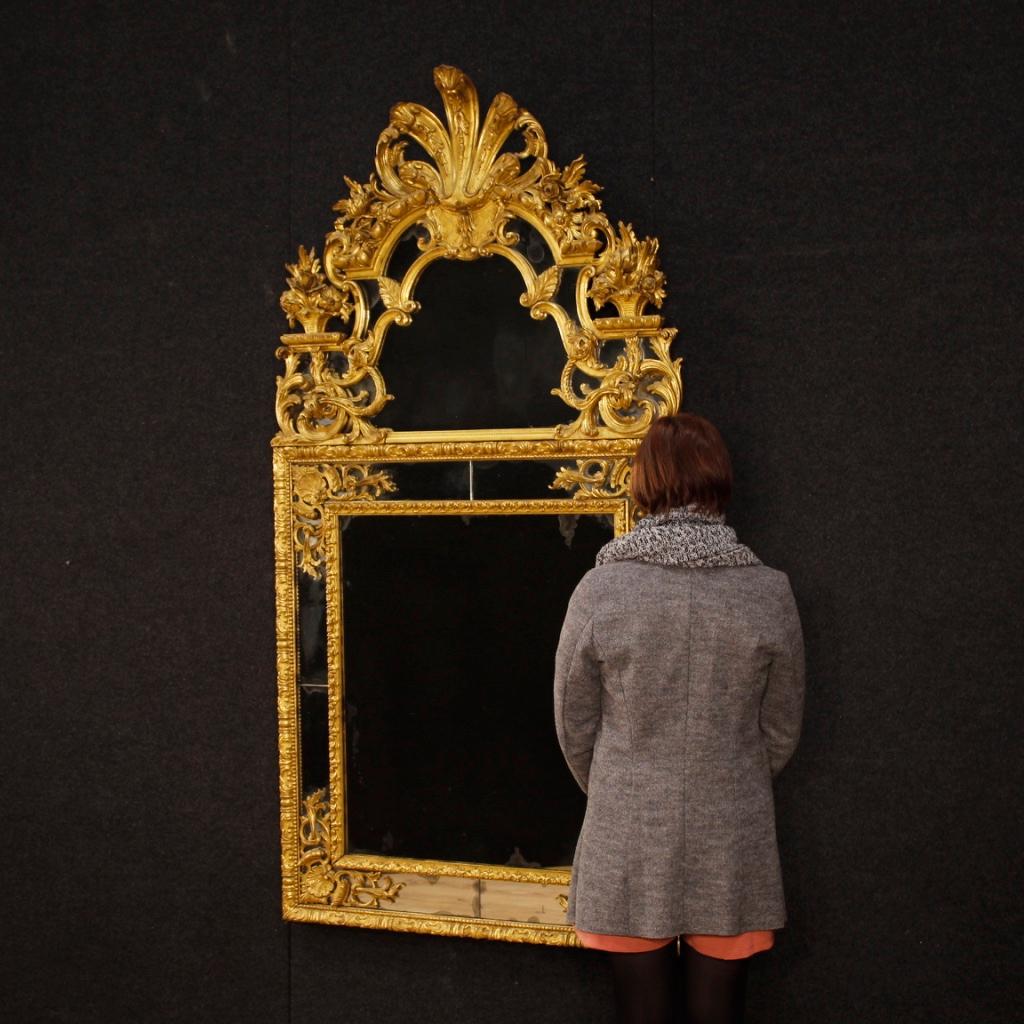 20th Century Gilt and Chiselled Wood French Louis XIV Style Mirror, 1950 8