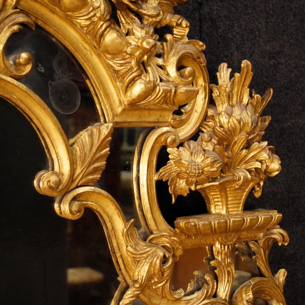 20th Century Gilt and Chiselled Wood French Louis XIV Style Mirror, 1950 1
