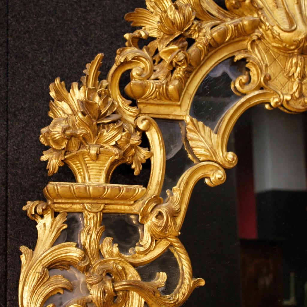 20th Century Gilt and Chiselled Wood French Louis XIV Style Mirror, 1950 2